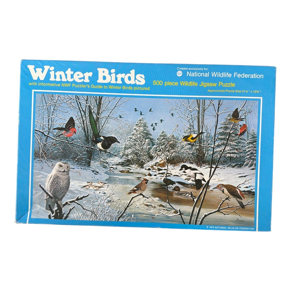 National Wildlife Federation Winter Birds‎ 500 pc. 21.25x12.75 Vintage 1975